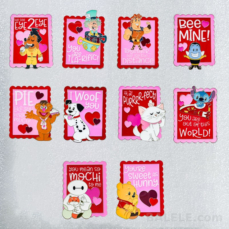 Disney 2026 Valentine’s Day Limited Edition Pin Blind Box Set of 10 - Hong Kong Disneyland, 2026 Valentine’s Day, Mystery Pin - Disney collectible pin o...
