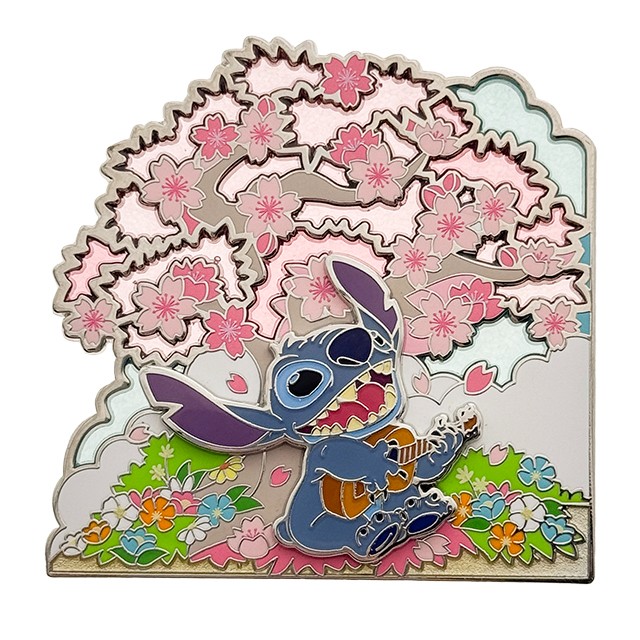 Disney Stitch Spring Sakura Jumbo Pin – Limited Edition of 250 · Disney collectible pin on BALELE