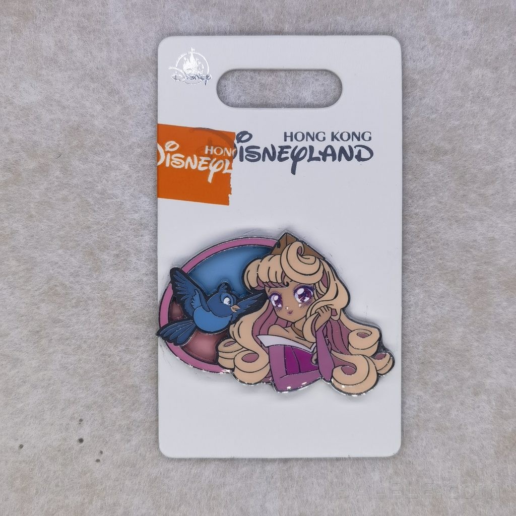 HKDL Disney Princess Aurora Pin – Adorable Chibi Art with Forest Blue Bird - Hong Kong Disneyland, Sleeping Beauty, Disney Princess, Aurora, OE - ...