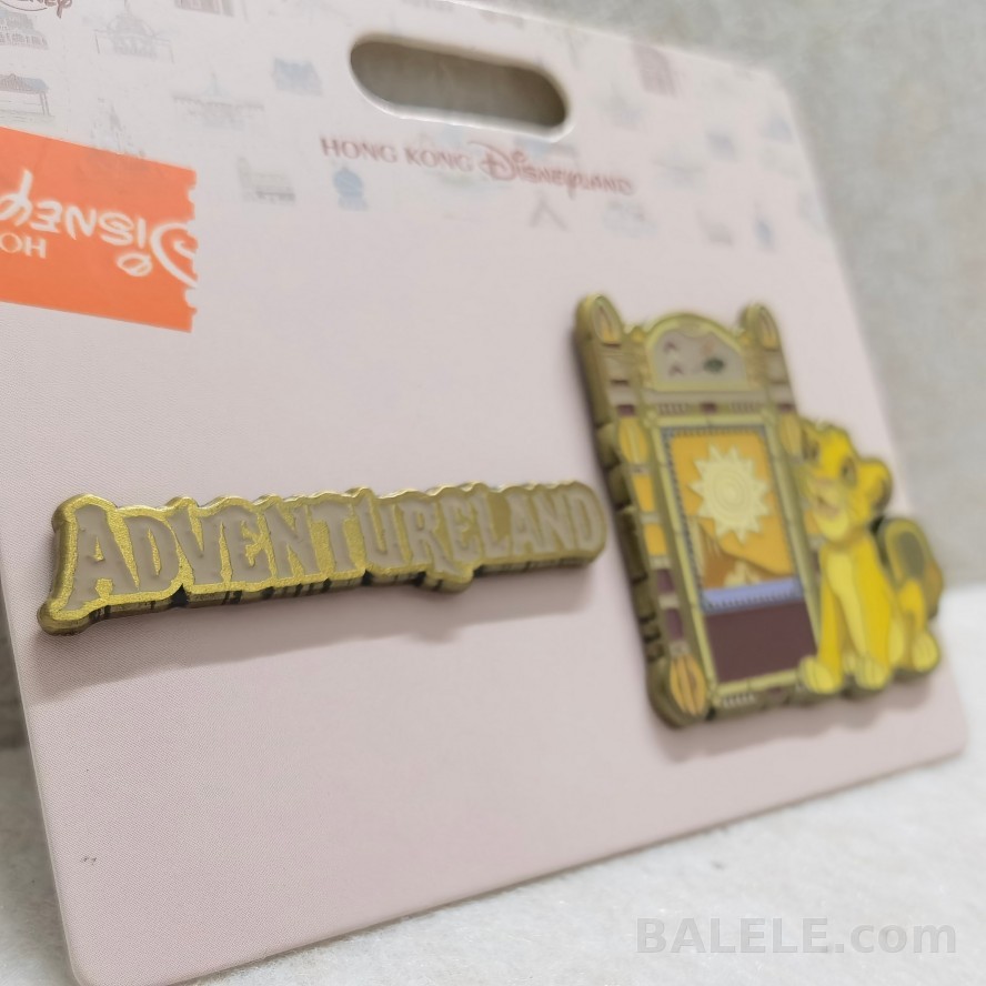 HKDL Hong Kong Disneyland Park Landmark Series Adventureland Simba 2-Pin Set Exclusive - Hong Kong Disneyland, The Lion King, HK Disneyland Park Landmar...