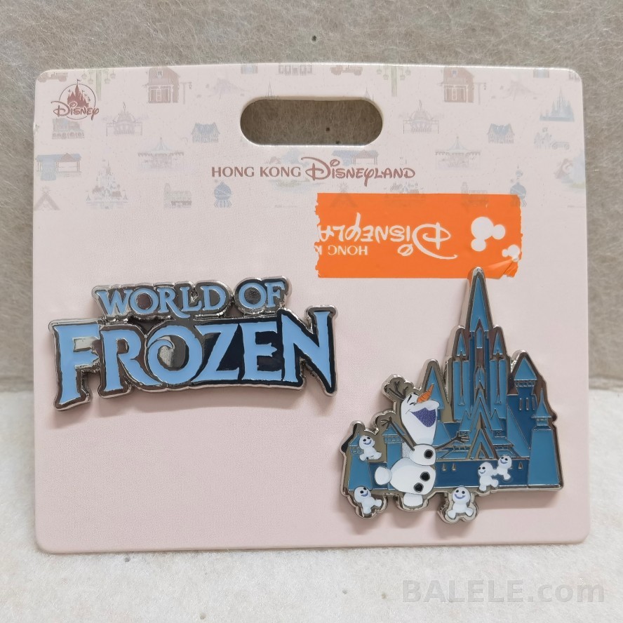 HKDL Hong Kong Disneyland Park Landmark Series World of Frozen Olaf 2-Pin Set Exclusive - Hong Kong Disneyland, Frozen, HK Disneyland Park Landmark, Ola...