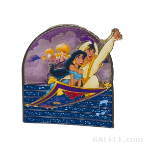 HKDL Mickey’s PhilharMagic mystery pin-Aladdin & Jasmine - Hong Kong Disneyland, Aladdin, Mickey's PhilharMagic mystery pin, Mystery Pin - Disney c...