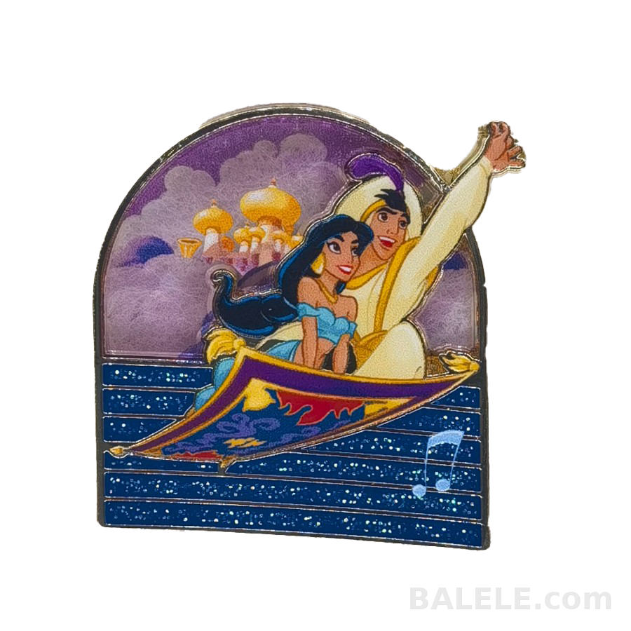 HKDL Mickey’s PhilharMagic mystery pin-Aladdin & Jasmine - Hong Kong Disneyland, Aladdin, Mickey's PhilharMagic mystery pin, Mystery Pin - Disney c...