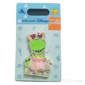 Hong Kong Disneyland Toy Story 5 Rex Pin – Character with Tutu & Flower Crown - Hong Kong Disneyland, Toy Story 5, Rex, OE - Disney collectib...