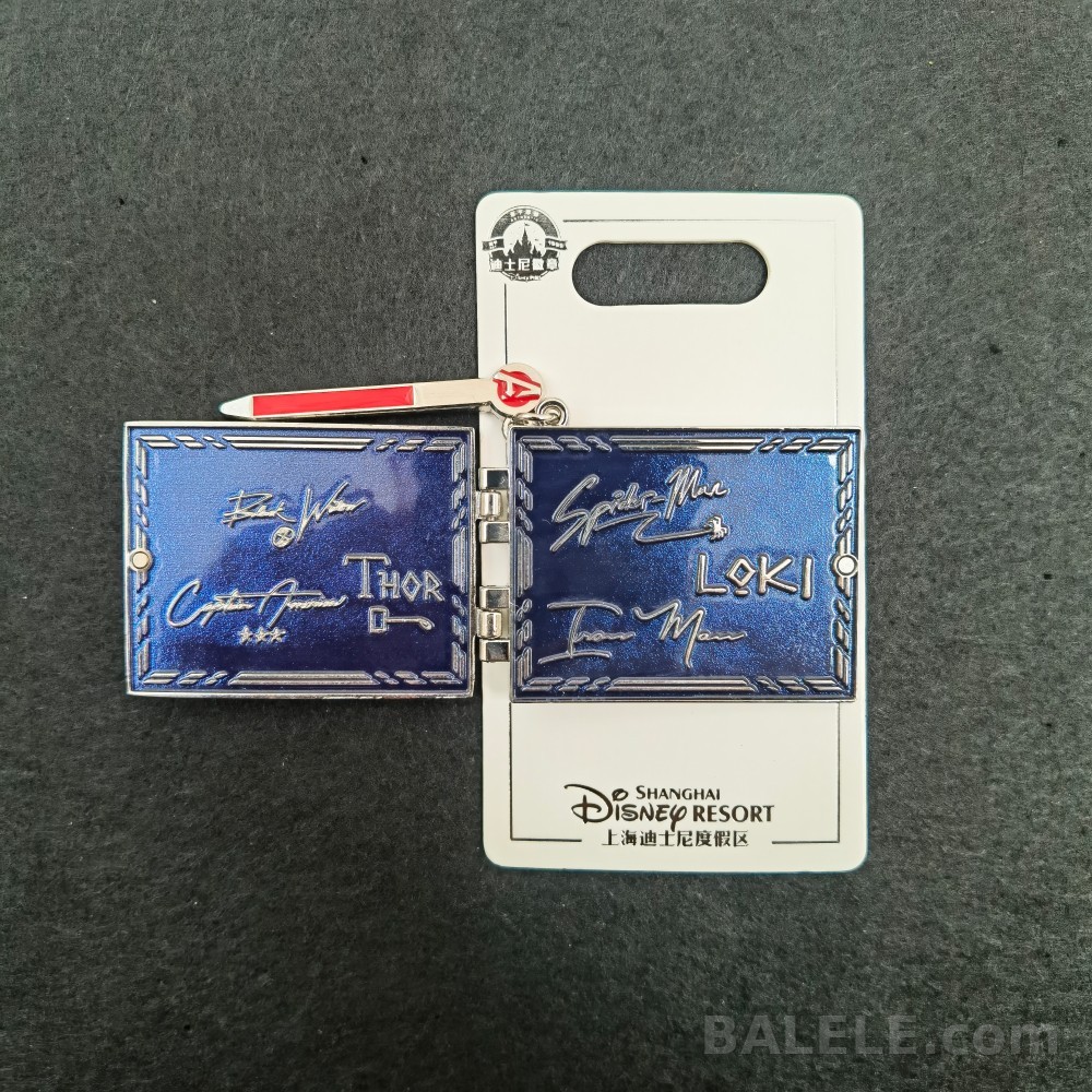Shanghai Disney Resort Marvel Avengers Signatures Hinged Pin – New on Card - Shanghai Disneyland, Marvel Avengers, Signatures, OE - Disney collect...