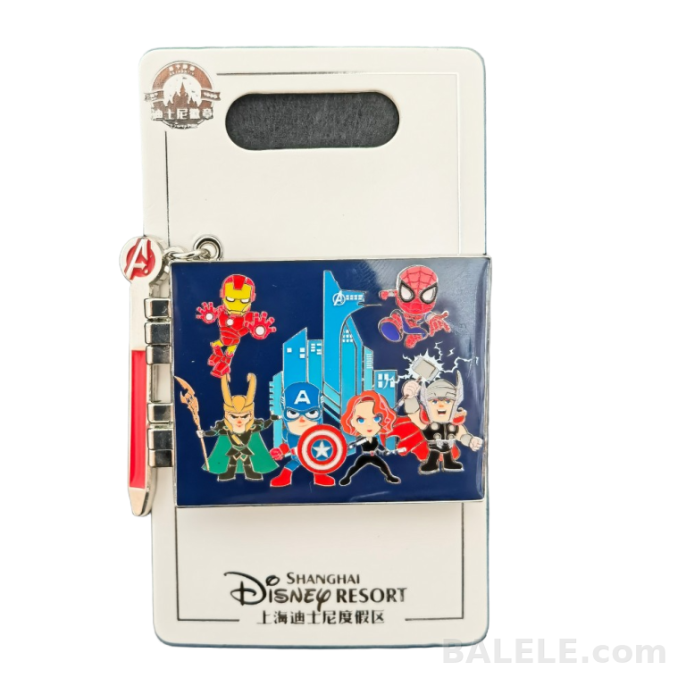 Shanghai Disney Resort Marvel Avengers Signatures Hinged Pin – New on Card · Disney collectible pin on BALELE
