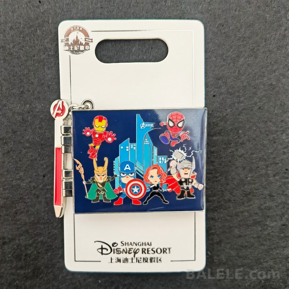 Shanghai Disney Resort Marvel Avengers Signatures Hinged Pin – New on Card - Shanghai Disneyland, Marvel Avengers, Signatures, OE - Disney collect...