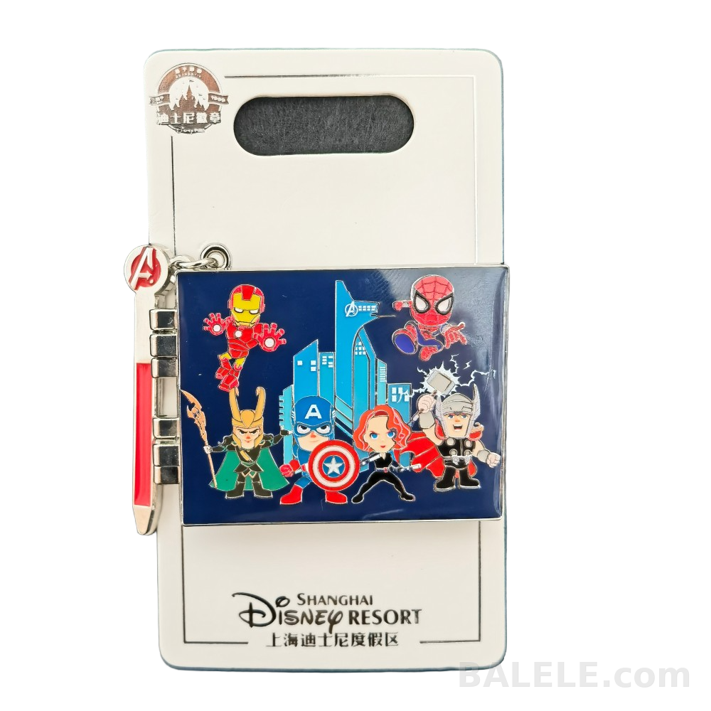 Shanghai Disney Resort Marvel Avengers Signatures Hinged Pin – New on Card - Shanghai Disneyland, Marvel Avengers, Signatures, OE - Disney collect...