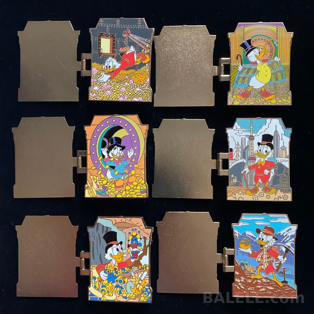 SHDL-Disney Scrooge McDuck Hinged Mystery Pin Blind Pack – Duck Tales Full Set 6pcs - Shanghai Disneyland, Scrooge McDuck, Duck Tales, Mystery Pin...