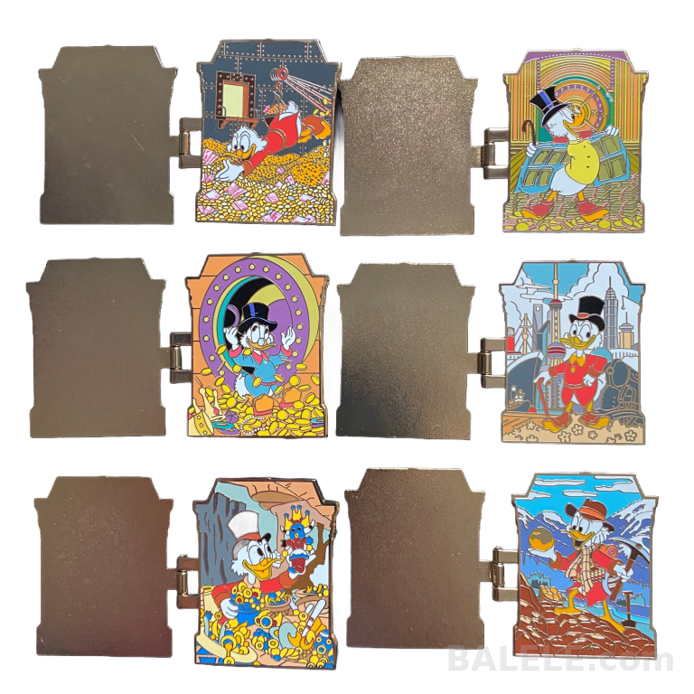 SHDL-Disney Scrooge McDuck Hinged Mystery Pin Blind Pack – Duck Tales Full Set 6pcs · Disney collectible pin on BALELE