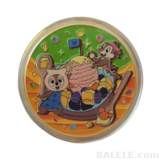 Hong Kong Disneyland Chip n Dale Sundae Dessert Dual-Sided Glitter Enamel Coin - Hong Kong Disneyland, Mickey and friends, Disney Collectible Coin, Chip...
