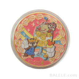 HKDL Chip n Dale Dessert Castle Sundae Dual-Sided Glitter Enamel Collectible Coin - Hong Kong Disneyland, Chip and Dale, Disney Collectible Coin, c - Di...