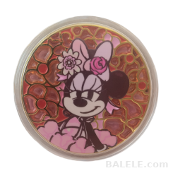 Hong Kong Disneyland Exclusive Pink Floral Minnie Mouse Stained Glass Medal Coin - Hong Kong Disneyland, Mickey and friends, Disney Collectible Coin, Mi...