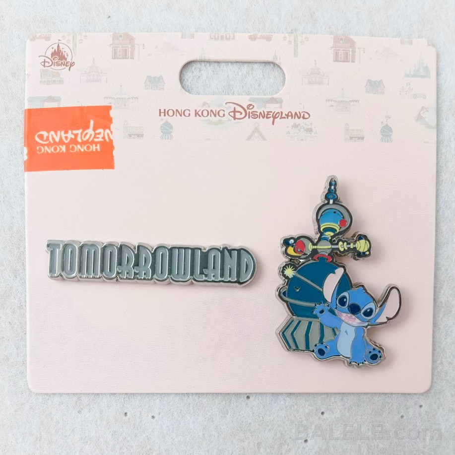 Hong Kong Disneyland Park Landmark Series Tomorrowland Letter & Stitch Space Cannon 2pc Enamel Pin Lilo & Stitch - Hong Kong Disneyland, Lilo ...