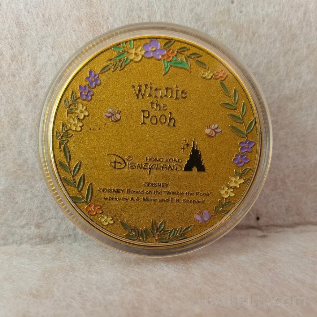 Hong Kong Disneyland Winnie The Pooh Friends Floral Dual-Sided Enamel Collectible Coin - Hong Kong Disneyland, Winine the Pooh, Disney Collectible Coin,...