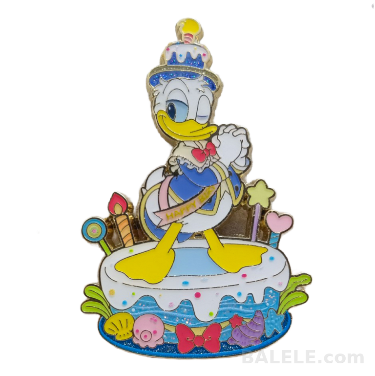Shanghai Disney Donald Duck Birthday Blind Box Pin | Donald Standing On Ocean Theme Birthday Cake Enamel Pin · Disney collectible pin on BALELE