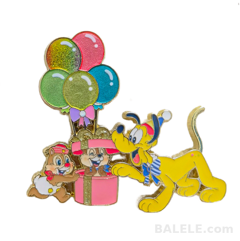 Shanghai Disney Donald Duck Birthday Blind Box Pin | Pluto Chip Dale Gift Box Balloon Enamel Pin · Disney collectible pin on BALELE